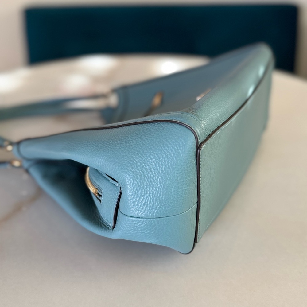 Coach Kristy Shoulder Bag Blue Textured Pebble Leather $478 - Picture 10 of 15